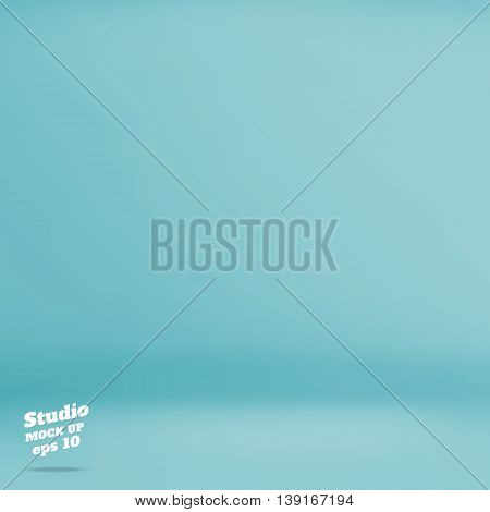 Vector :empty Pastel Turquoise Studio Room Background ,template Mock Up For Display Of Product,busin