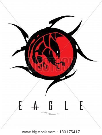 attacking black eagle on the red circle tribal.