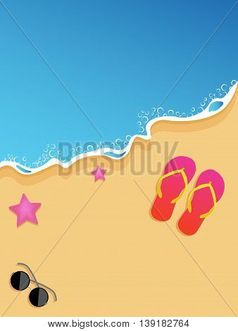 illustrated beach holiday relax sea vector background