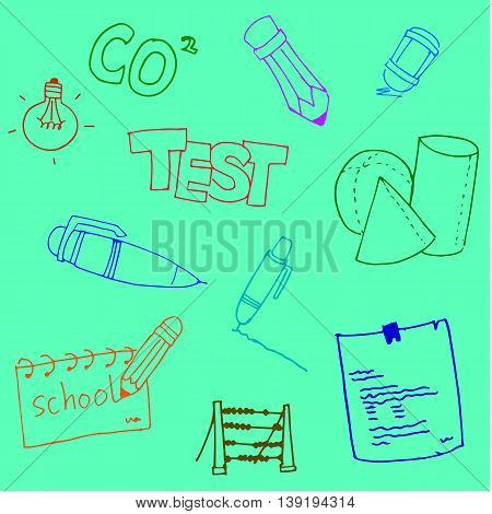 Doodle school collection stock hand draw illustration