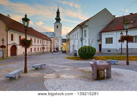 NITRA, SLOVAKIA - JULY 02, 2016: Architecture of the old town of Nitra on July 02, 2016.