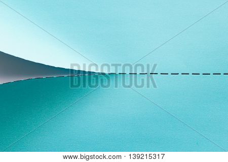 Blue paper cut follow black dash line