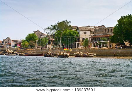 View Of Lamu Town On Lamu Island In Kenya.