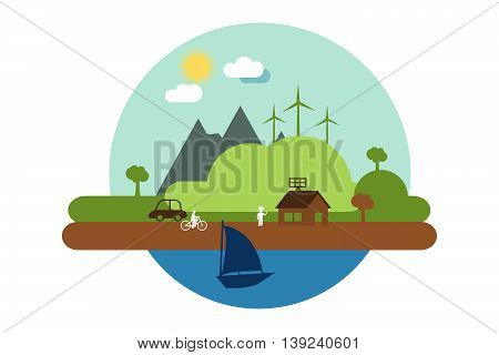 Vector Illustration Of A Green Planet