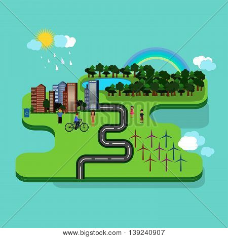 Vector Illustration Of A Green Planet