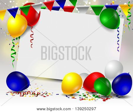 Birthday card with colorful balloons for you design