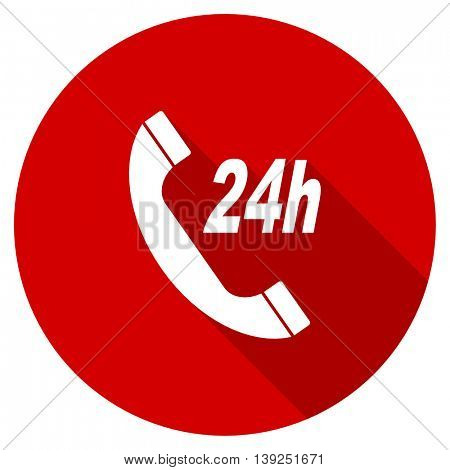 service red vector icon, circle flat design internet button, web and mobile app illustration