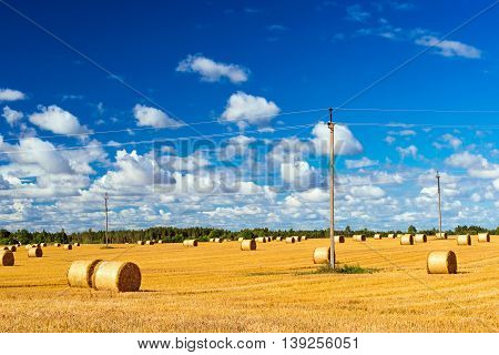 Stacks Of Straw - Bales Of Hay, Rolled Into Stacks