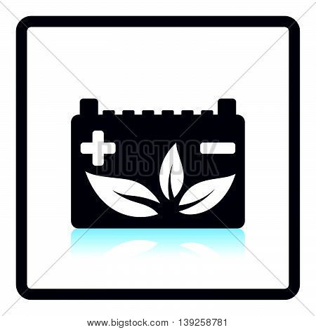 Car Battery With Leaf Icon