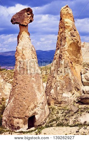 Spectacular Landscape Carved In Volcanic Tuff By Erosion. Cappadocia, Turkey