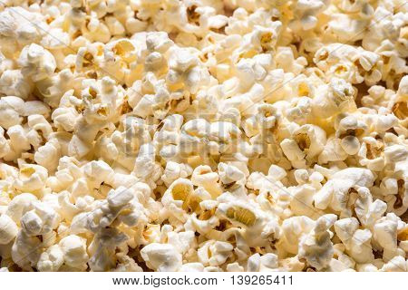 Tasty Air Popped White Popcorn Texture Background