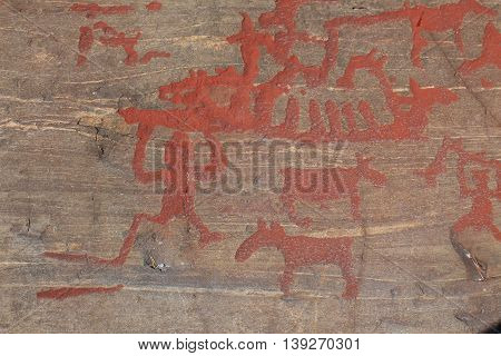 Ancient Rock Paintings In Naesaaker Ins Sweden