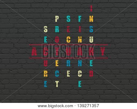 Insurance concept: Painted red word Actuary in solving Crossword Puzzle
