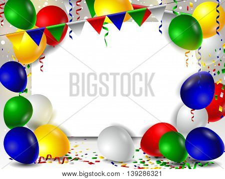 Birthday card with colorful balloons for you design