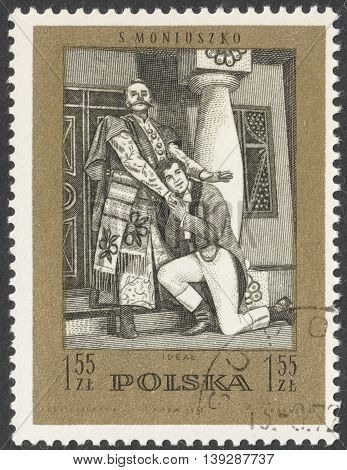 MOSCOW RUSSIA - CIRCA FEBRUARY 2016: a post stamp printed in POLAND shows scene from 