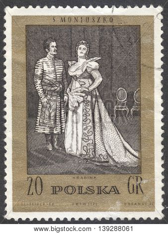 MOSCOW RUSSIA - CIRCA FEBRUARY 2016: a post stamp printed in POLAND shows scene 