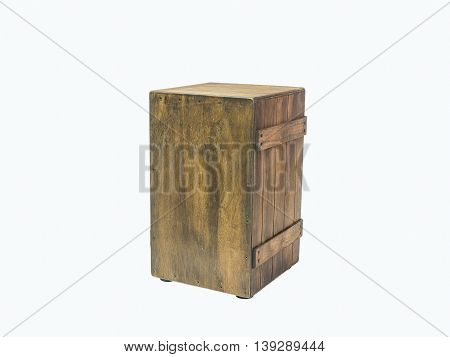 Isolated photograph of a Cajon hand drum