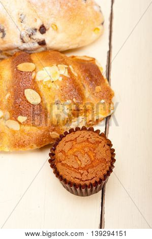 close up image of sweet bread cake selection