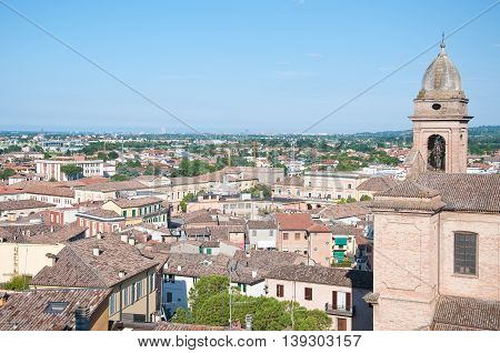 beautiful view from above the city of Romagna santarcangelo