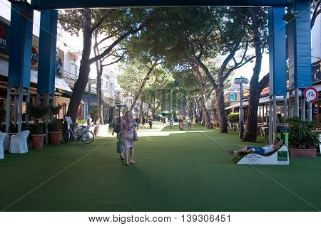 7 june 2016-riccione-italy- Avenue ceccarini located in Riccione on the Adriatic coast