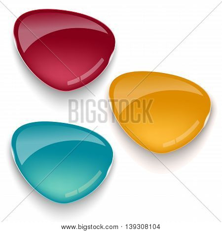 Set of glass banners for Web Design isolated on black background. Vector illustration.