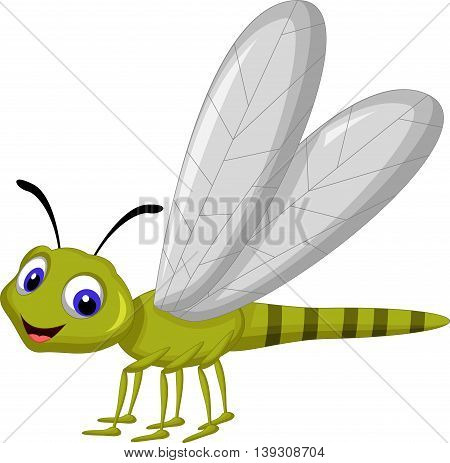 funny Dragonfly smiling cartoon for you design
