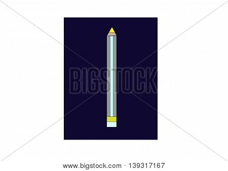 illustration which depicts a yellow pencil against a dark square
