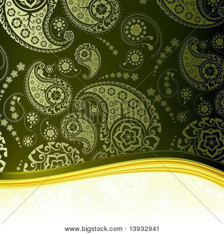 Grön Paisley bakgrund, vektor