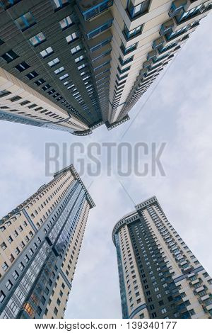 MOSCOW - JUN 12, 2016: Apartments complex Sparrow Hills (Vorobyovy Gory), This complex was build by Don-stroy - one of leading developing company in Moscow