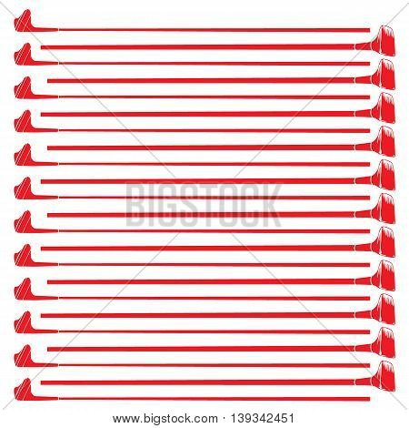 Golf Clubs Concept Red Stripe Pattern Background