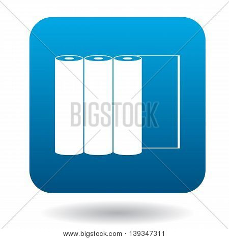 Paper rolls icon in simple style on a white background