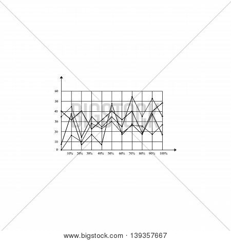 Chart Icon. Red flat simple modern illustration icon with stroke. Collection concept vector pictogram for infographic project and logo