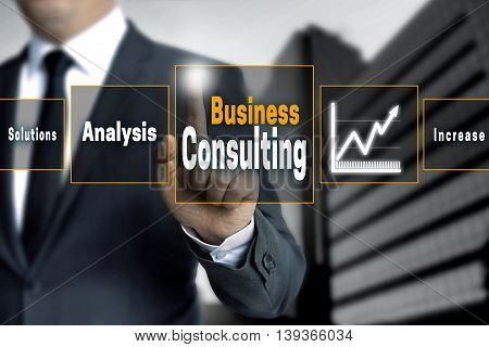 Business Consulting analysis  touchscreen concept background picture