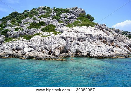 Scenic spots, near the island of Kekova in the Mediterranean sea of Turkey.
