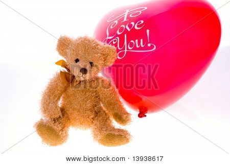 Herz-Ballons und Teddybär Spielzeug