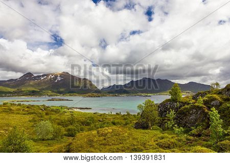 Beautiful view of Lofoten Islands in Norway