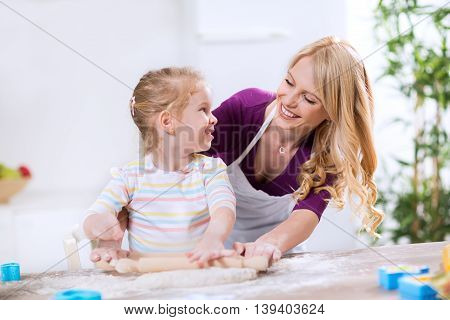 Attractive Mother And Daughter Have Fun