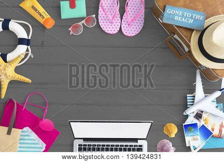 Beach Objects Border Blankspace Concept