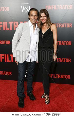 NEW YORK-JULY 11: Actors Paolo Mastropietro (L) and Jill Hennessy attend 'The Infiltrator' New York premiere at AMC Loews Lincoln Square 13 Theater on July 11, 2016 in New York City.