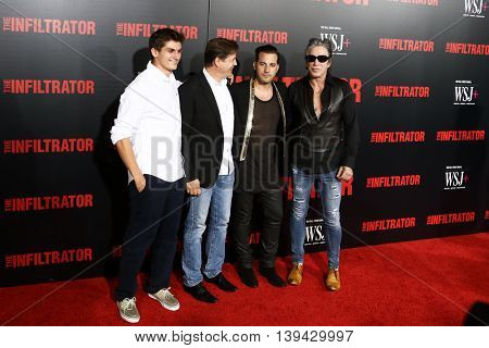 NEW YORK-JULY 11: Director Brad Furman (2nd R), actor Mickey Rourke (R) and guests attend 'The Infiltrator' New York premiere at AMC Loews Lincoln Square 13 Theater on July 11, 2016 in New York City.