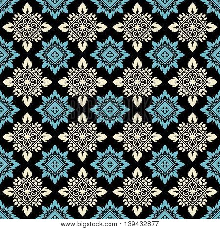 Seamless pattern based on traditional Asian elements Paisley. Boho vintage style vector background. Best motive for print on fabric or papper.