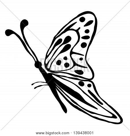 Vector Illustration Of Drawn Butterfly