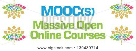 MOOCs text written over abstract colorful background.