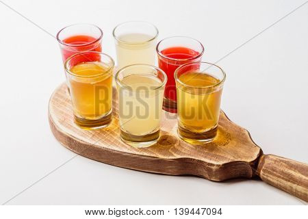 Glasses with alcoholic drink 