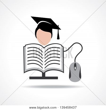 Computer education graduate student concept stock vector