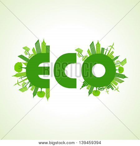Eco city concept with eco text stock vector