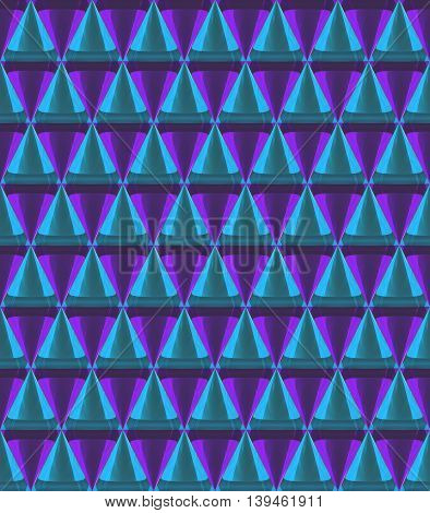 3D Crystal Cone Pattern Pink Blue