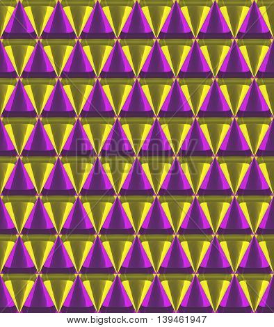 3D Crystal Cone Pattern Yellow And Purple