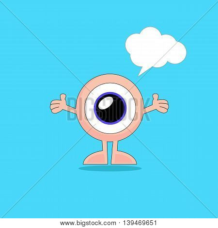 eye cartoon sense symbo emotions art icon vector