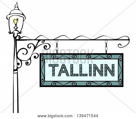 Tallinn retro vintage pointer lamppost. Tallinn Capital Estonia travel tourism.